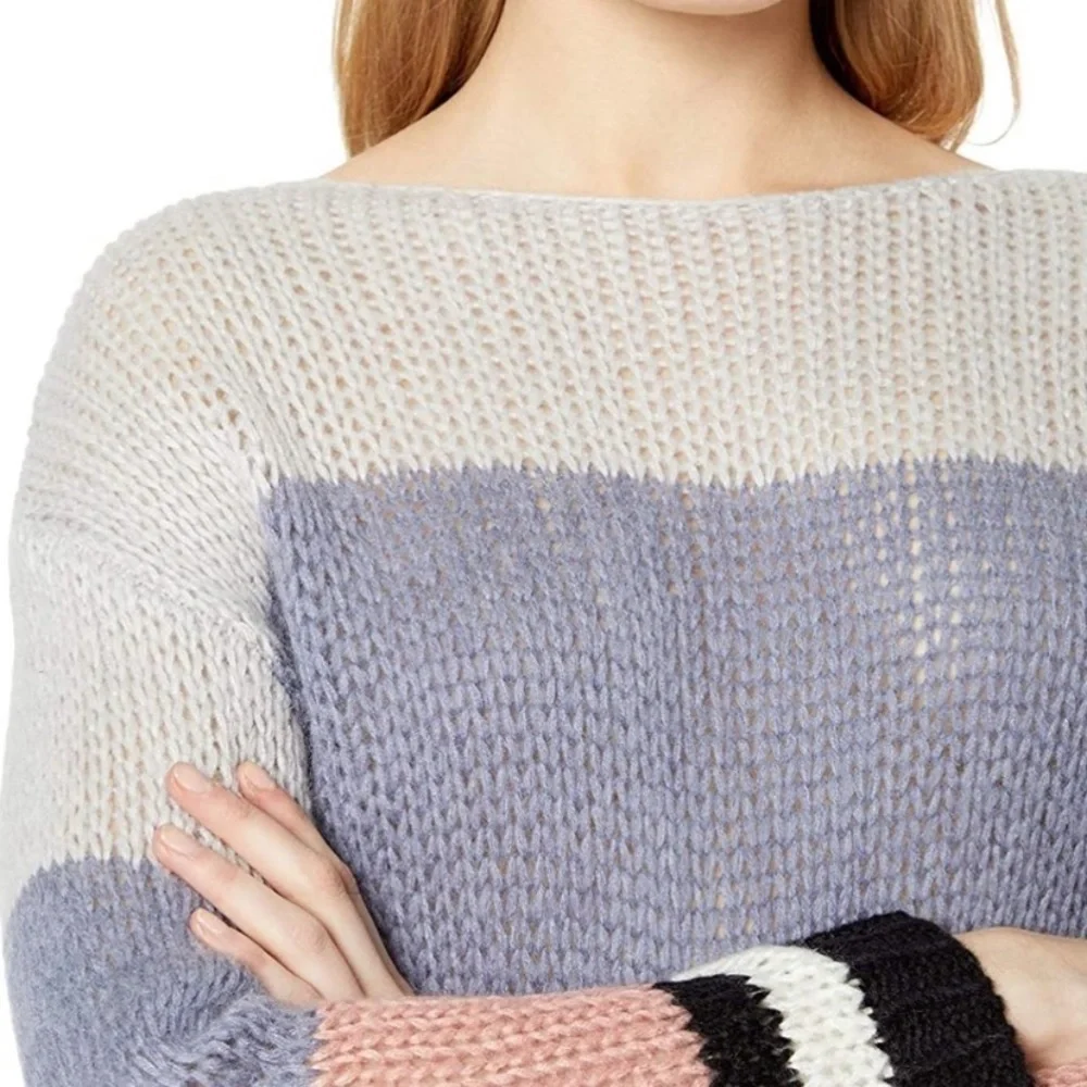Lucky Brand Colorblock Knit Weave Sweater M
